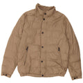 Massimo Dutti Herren Wattierte Jacke UK 36 Small Beige Polyester
