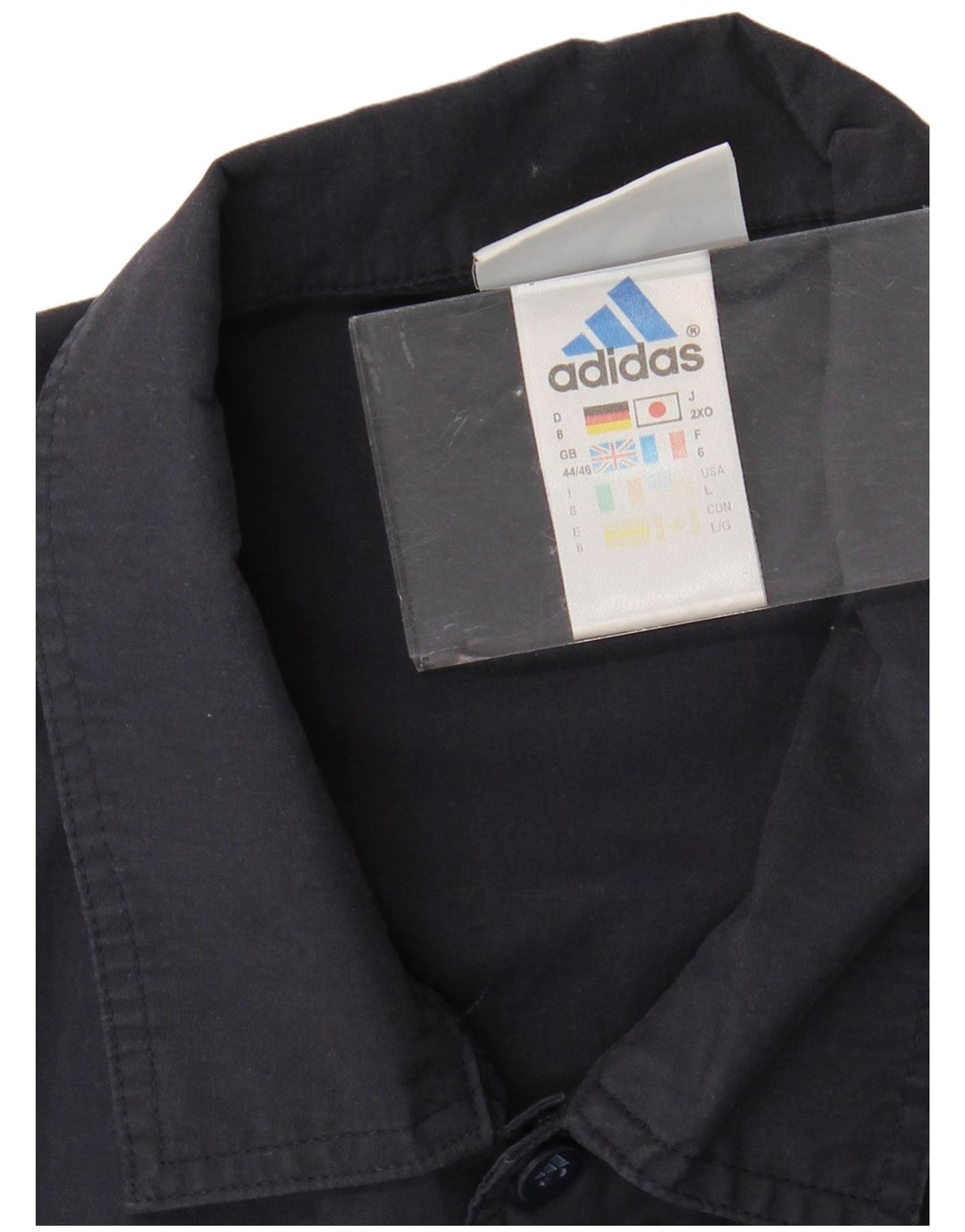 ADIDAS Herren Kurzarmhemd UK 44/46 Großes marineblaues Polyester