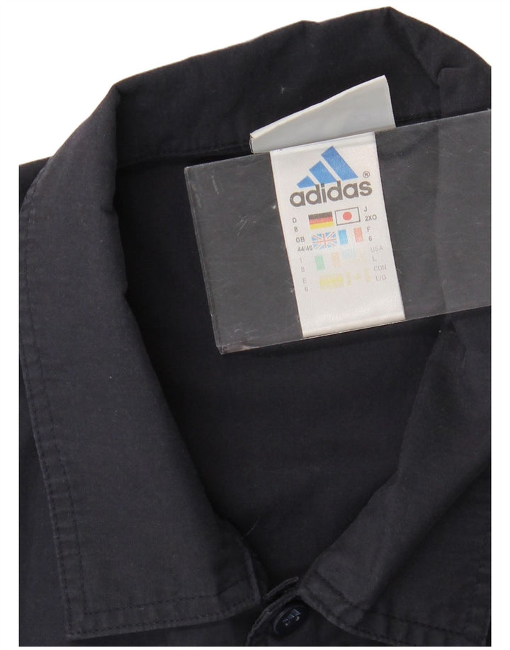 ADIDAS Herren Kurzarmhemd UK 44/46 Großes marineblaues Polyester