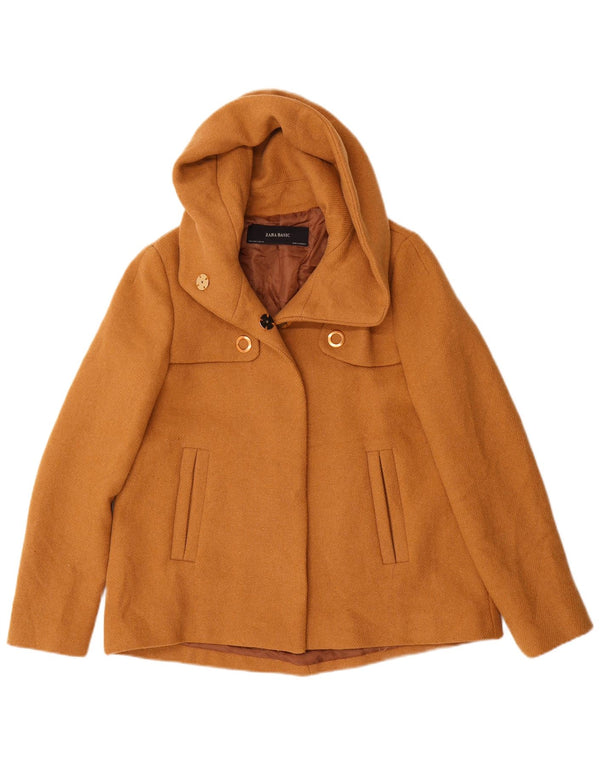 Zara Damen-Bomberjacke mit Kapuze, UK 10, Größe S, braun, Polyester