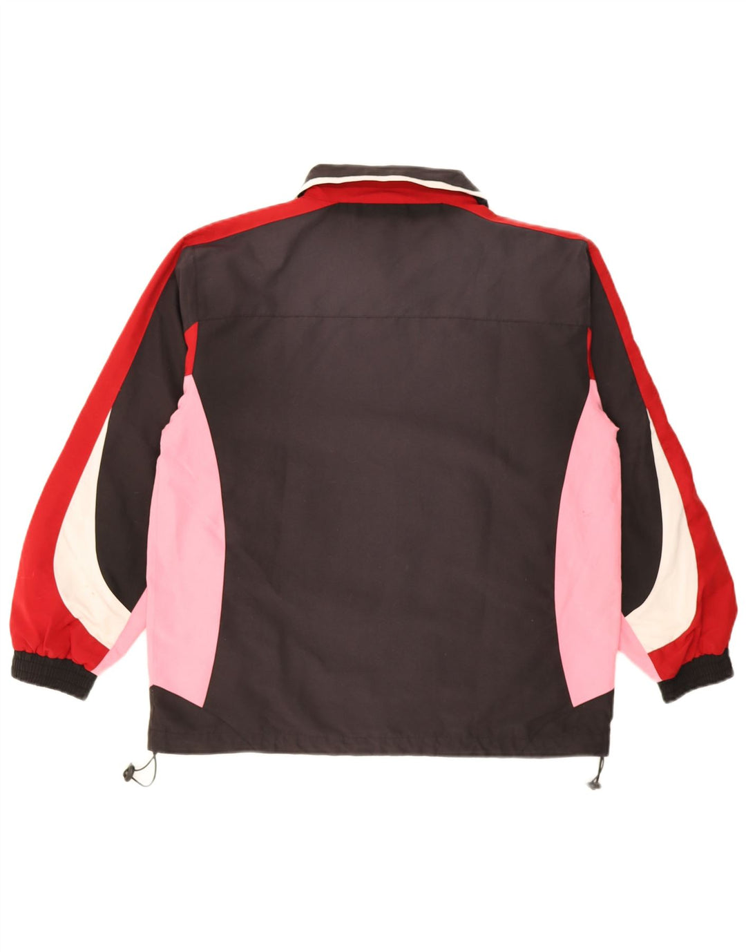 Vintage Herren-Trainingsanzug-Top-Jacke, kleines schwarzes Farbblock-Polyester