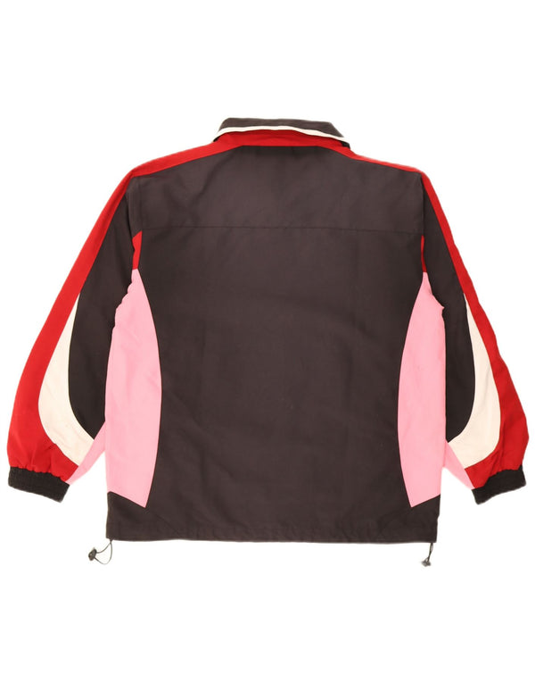 Vintage Herren-Trainingsanzug-Top-Jacke, kleines schwarzes Farbblock-Polyester