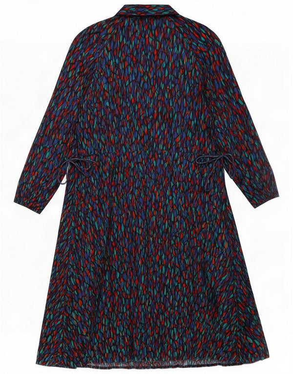 St Michael Womens Abstract Pattern Langarm-Maxikleid UK 20 2XL Blau