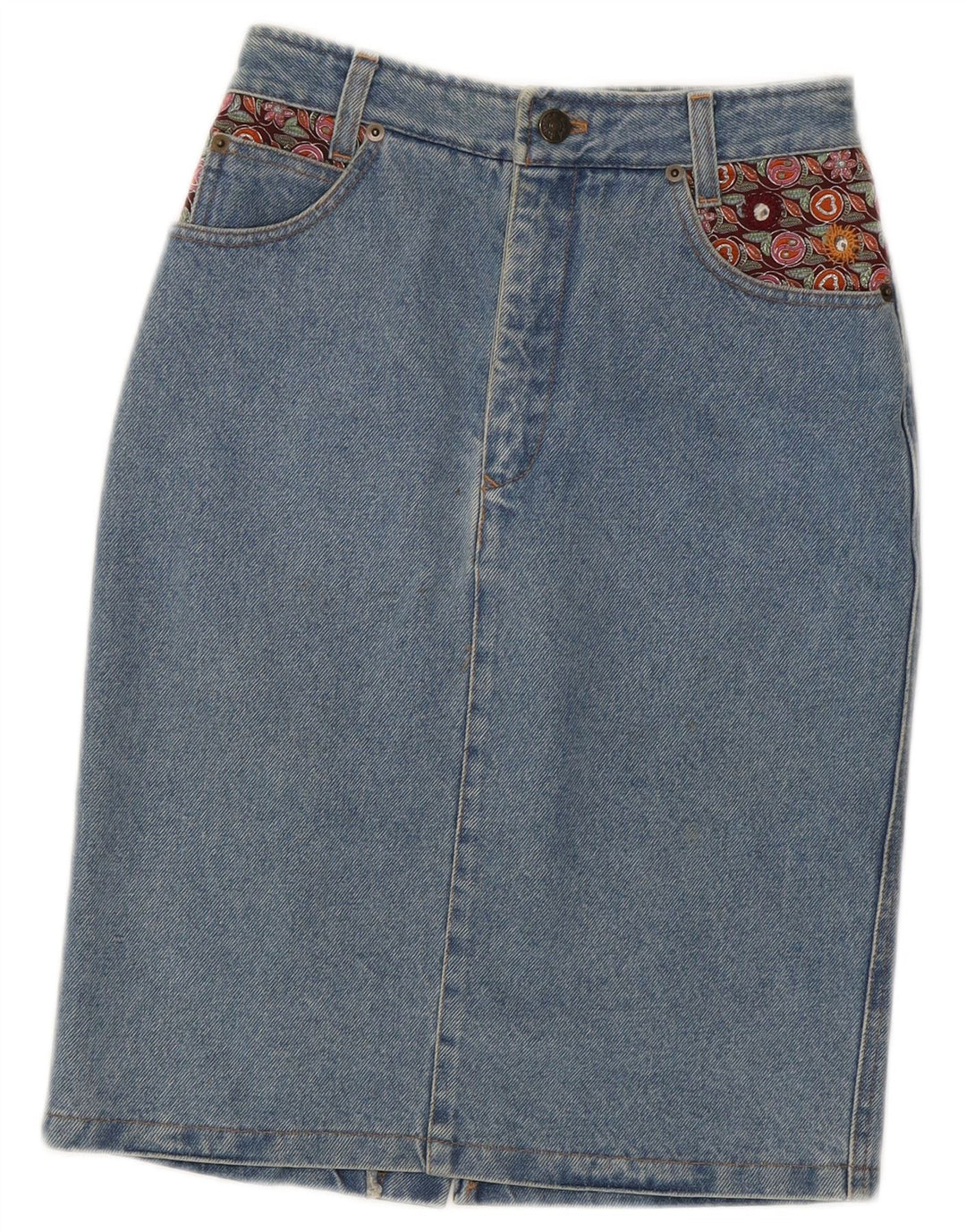 Swinger Damen Jeansrock IT 41 Medium W27 Blaue Baumwolle