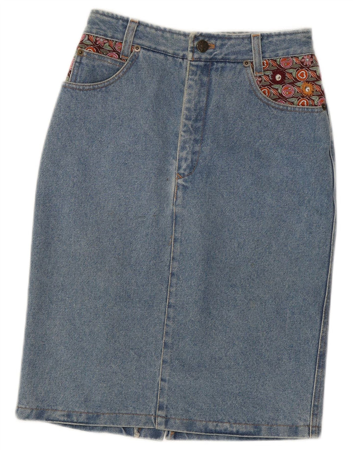 Swinger Damen Jeansrock IT 41 Medium W27 Blaue Baumwolle