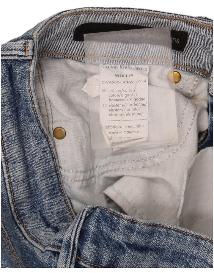 Calvin Klein Damen Straight Jeans W26 L30 Blaue Baumwolle