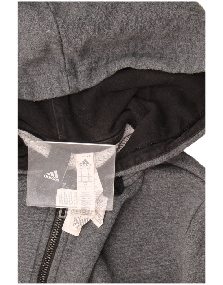 Adidas Herren Zip Hoodie Pullover Kleine graue Baumwolle
