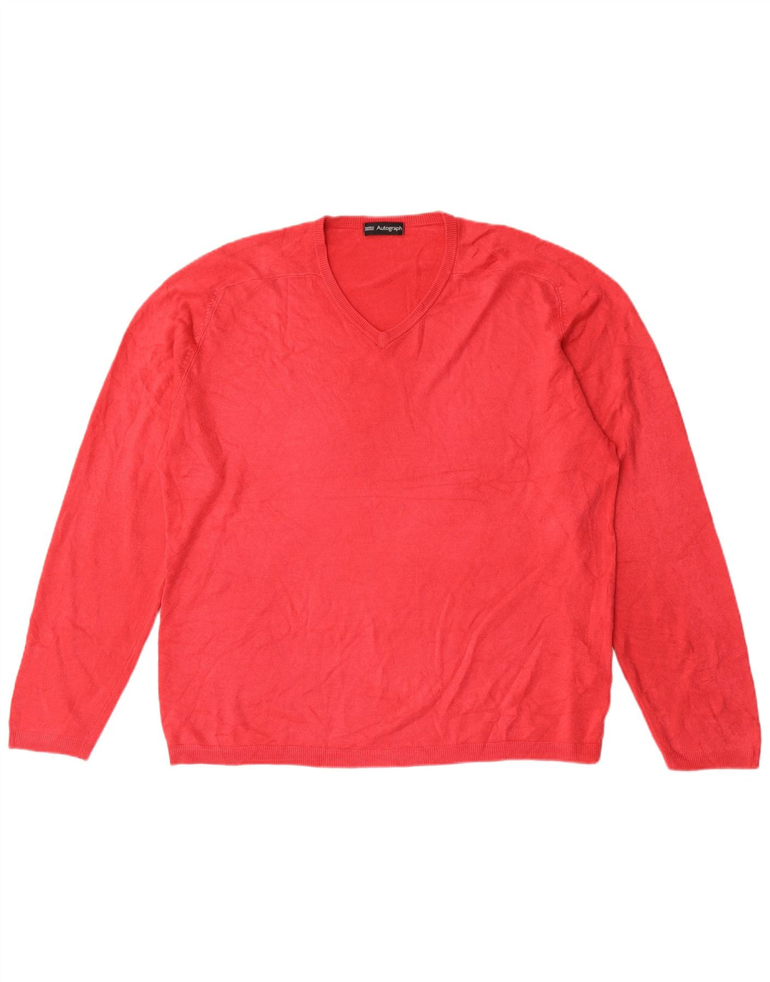 Marks & Spencer Herren Autograph V-Ausschnitt Pullover Pullover XL Rot Acryl