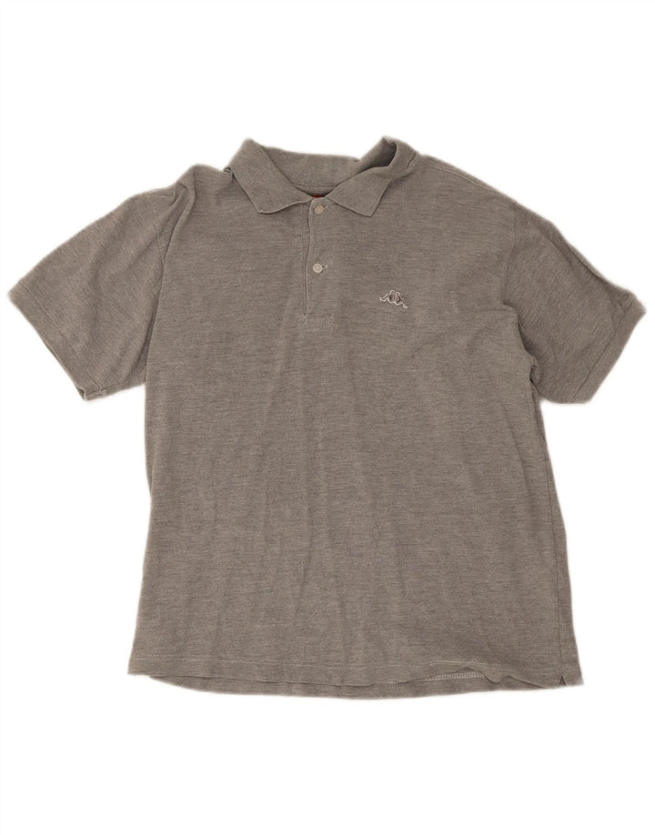 Kappa Herren-Poloshirt, klein, grau gefleckte Baumwolle