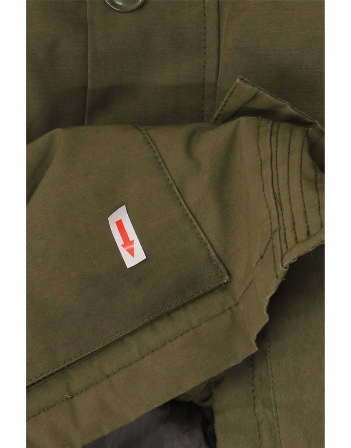 Gap wattierte Jungenjacke mit Kapuze, 10–11 Jahre, groß, Khaki, Polyester