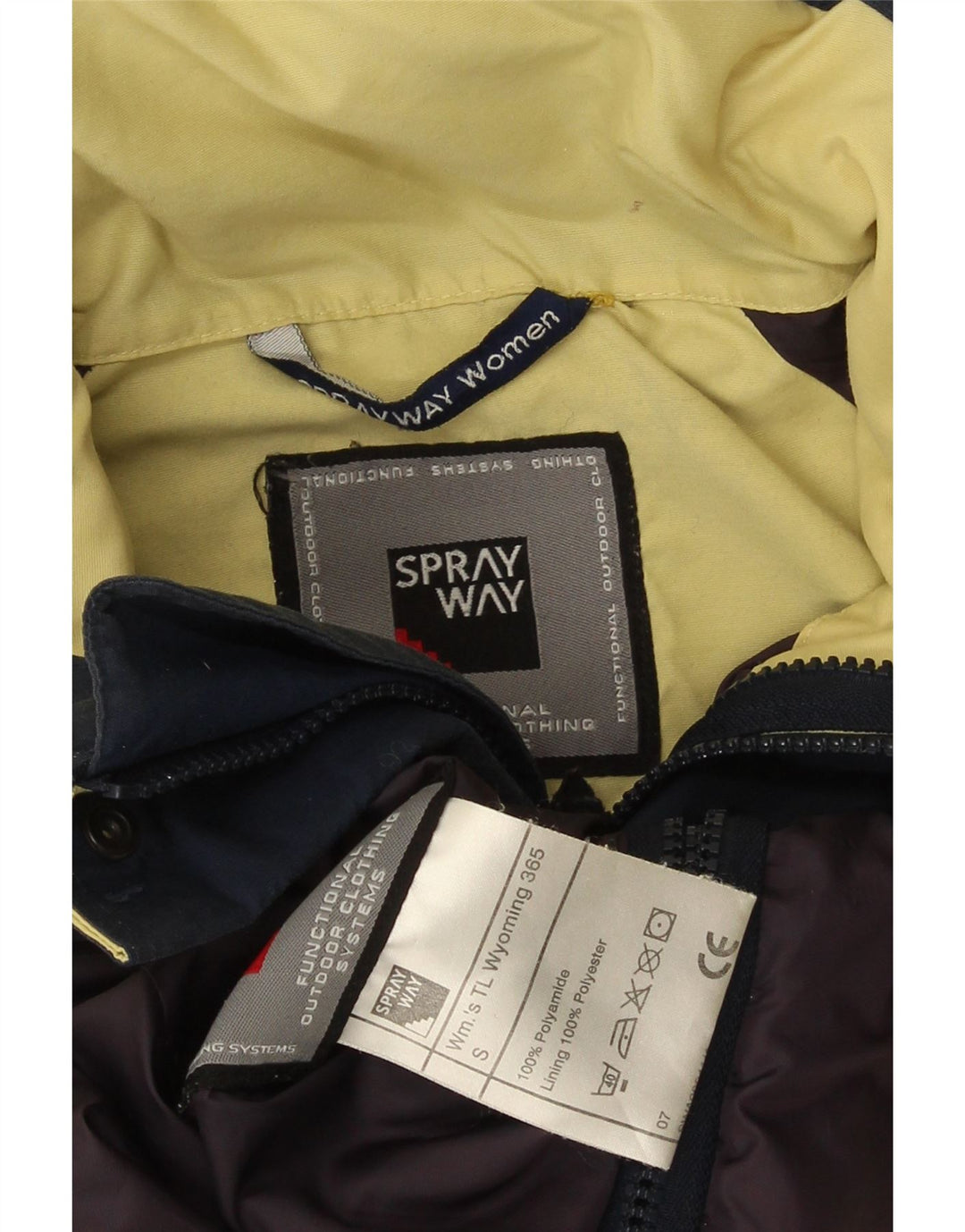 Sprayway Womens Hooded Oversized Rain Jacket UK 10 Small Gelb Polyamid