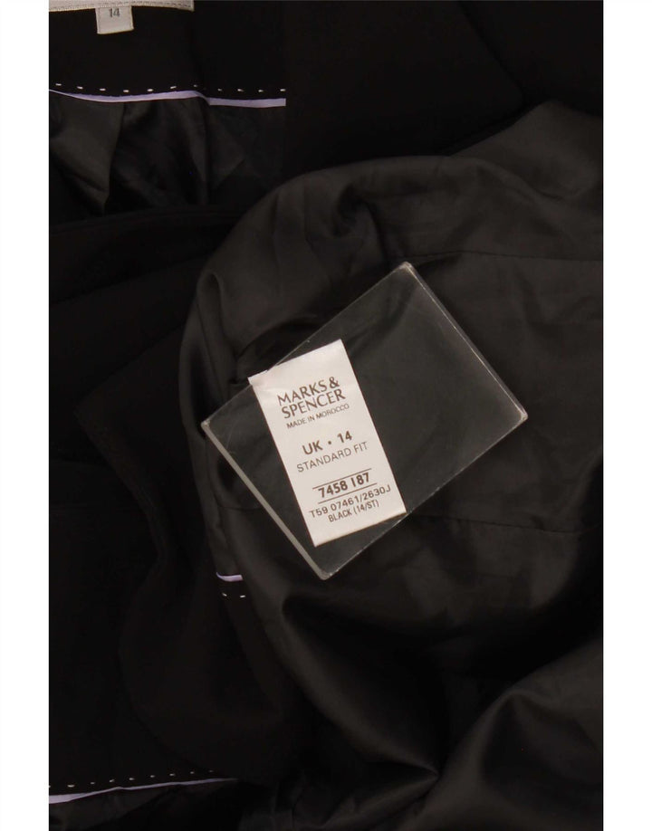 Marks & Spencer Damen Kurze 1-Knopf-Blazerjacke UK 14 Mittelschwarz