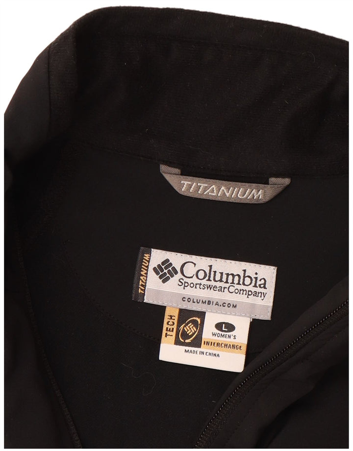COLUMBIA Womens Interchange Tracksuit Top Jacket UK 16 Large Black