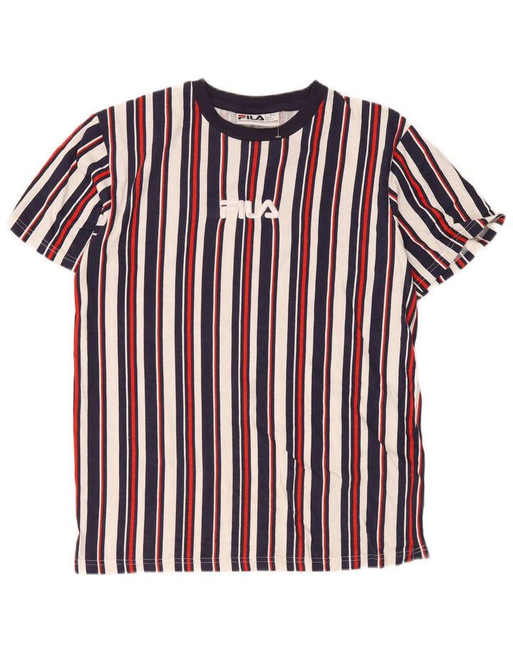 Fila Herren-T-Shirt mit Grafik, klein, mehrfarbig, gestreift, Baumwolle