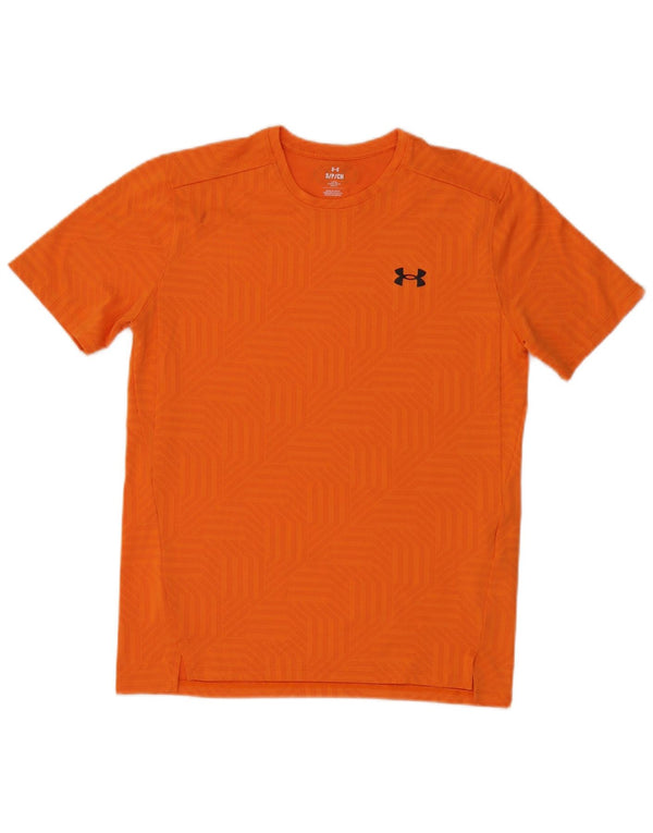 Under Armour Herren T-Shirt Top Small Orange Geometrisch Polyester