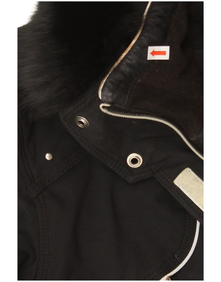 WEST SCOUT Damen Windjacke mit Kapuze, UK 14, Größe L, schwarzes Nylon