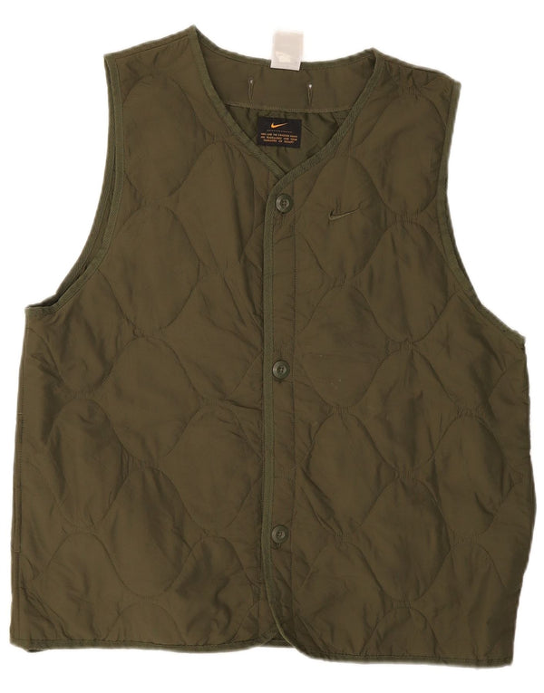Nike Herren Therma-Fit Steppweste UK 36 Small Khaki Nylon