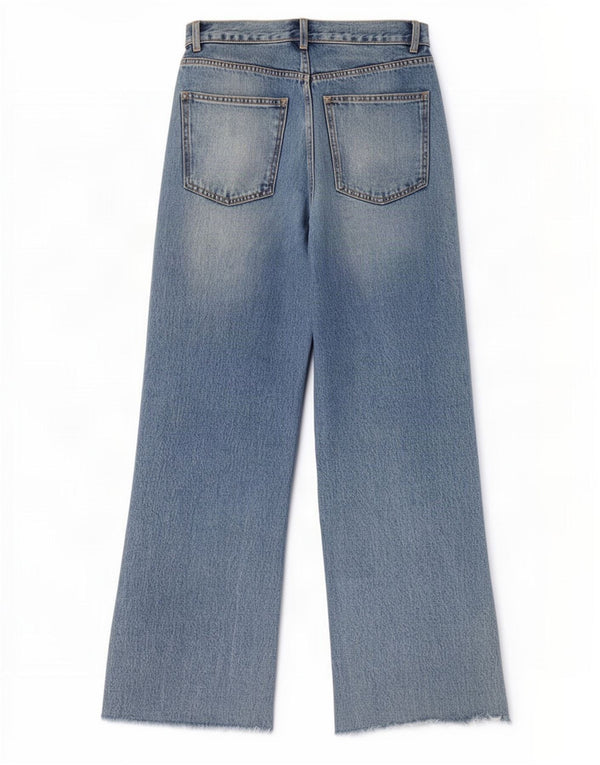 Zara Damen-Jeans mit weitem Bein, EU 38, Größe S, W28, L28, Blau