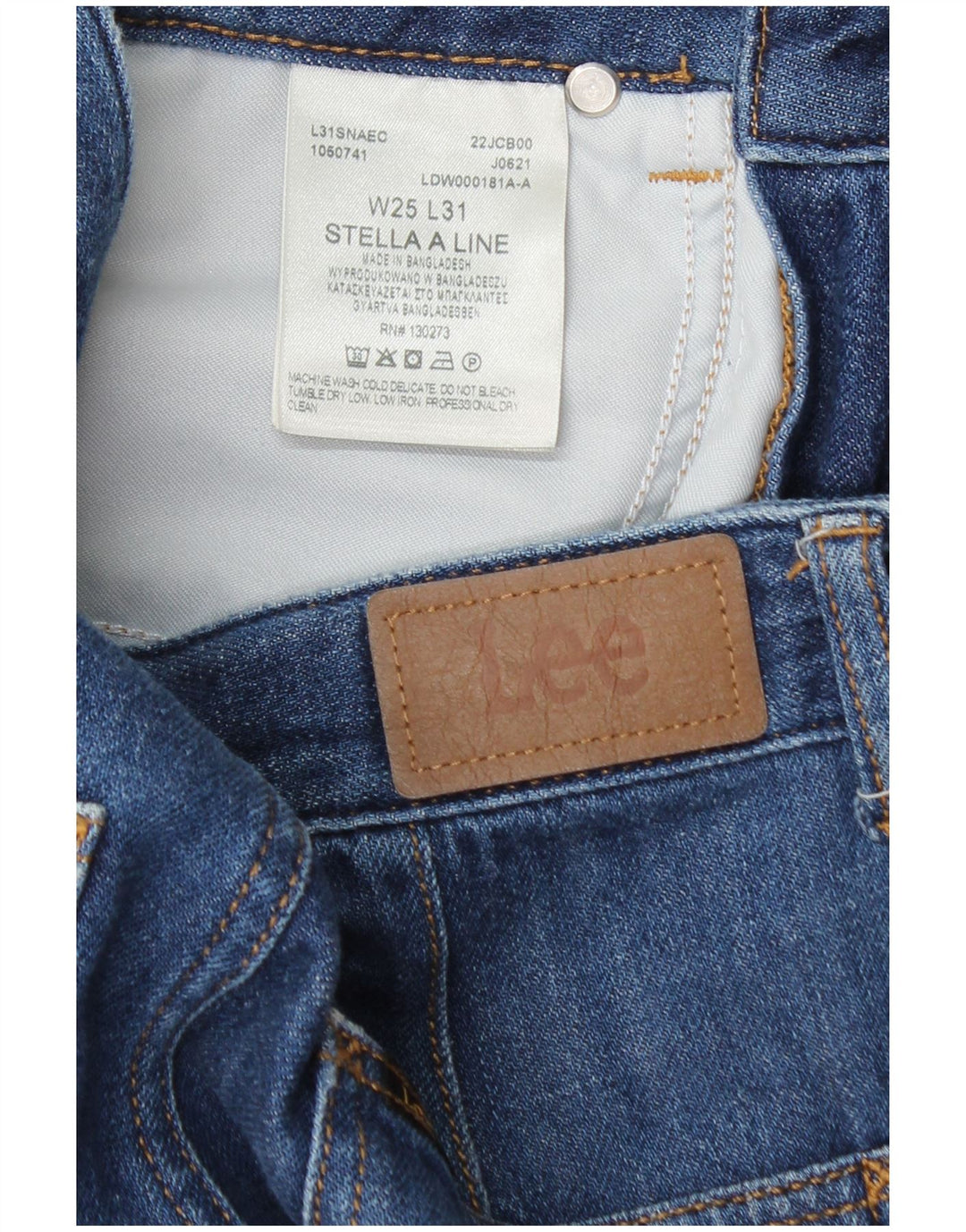 Lee Damen Stella Wide Leg Jeans W25 L31 Blaue Baumwolle