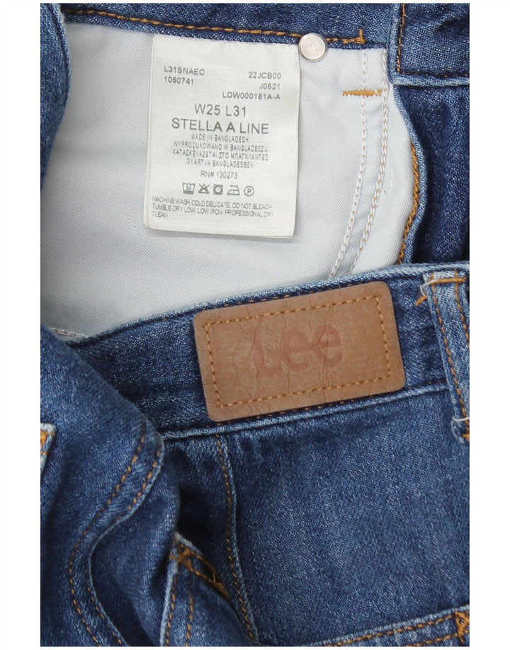 Lee Damen Stella Wide Leg Jeans W25 L31 Blaue Baumwolle