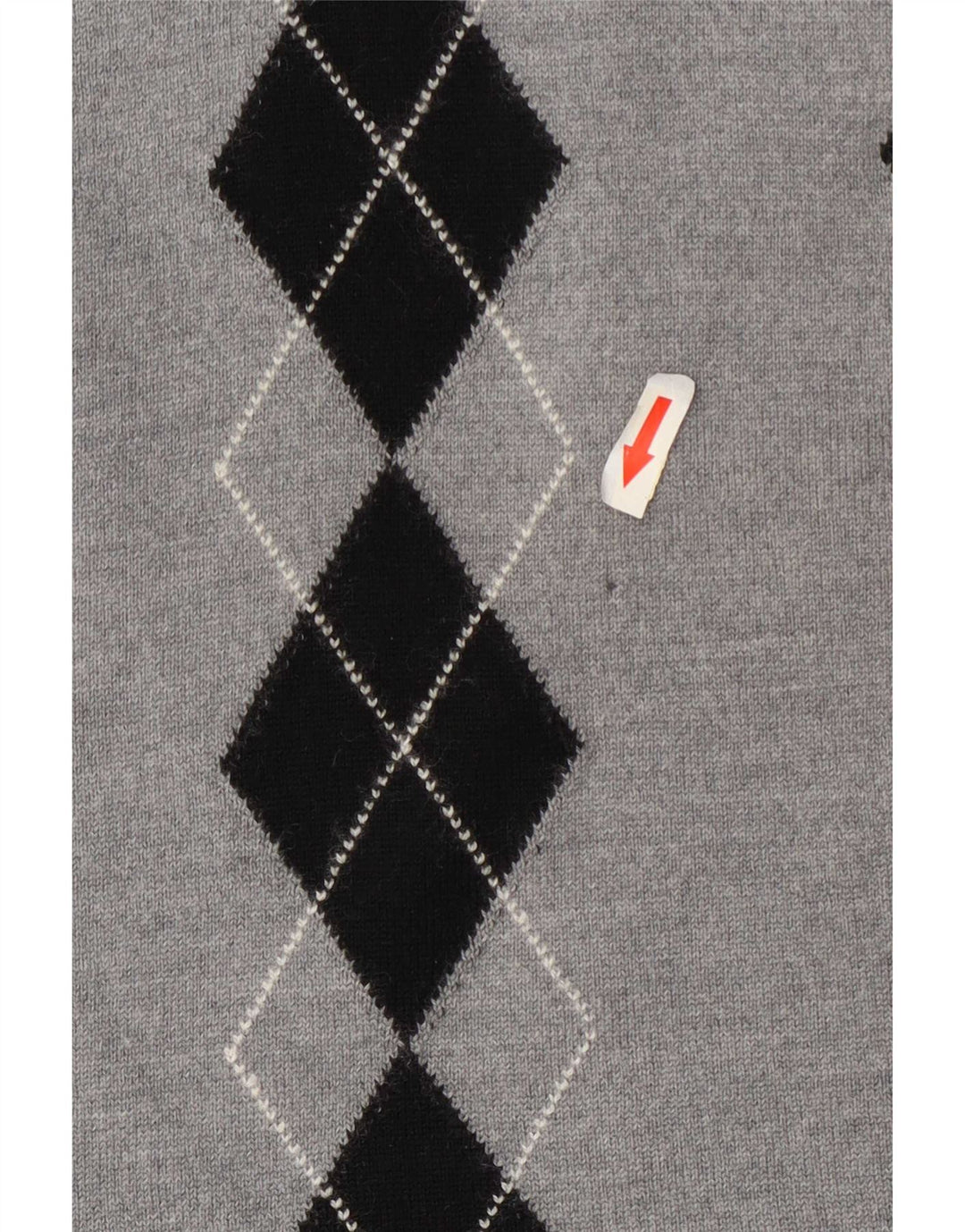 Vintage Damen Rollkragenpullover Pullover UK 14 Mittelgrau Argyle/Diamant