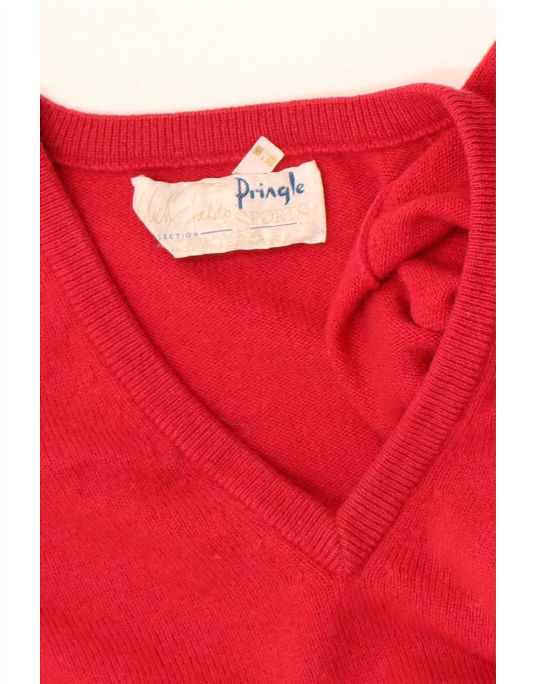 Pringle Herren-Pullover mit normaler Passform, V-Ausschnitt, mittelrote Wolle