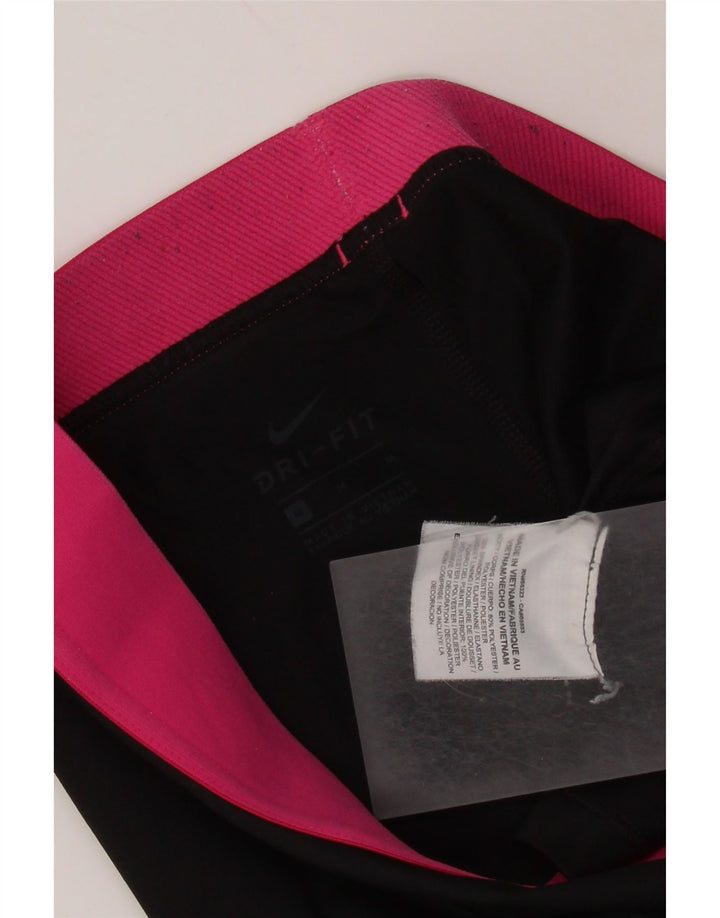 NIKE Damen Dri Fit Graphic Sport Shorts UK 12 Mittelschwarz Farbblock