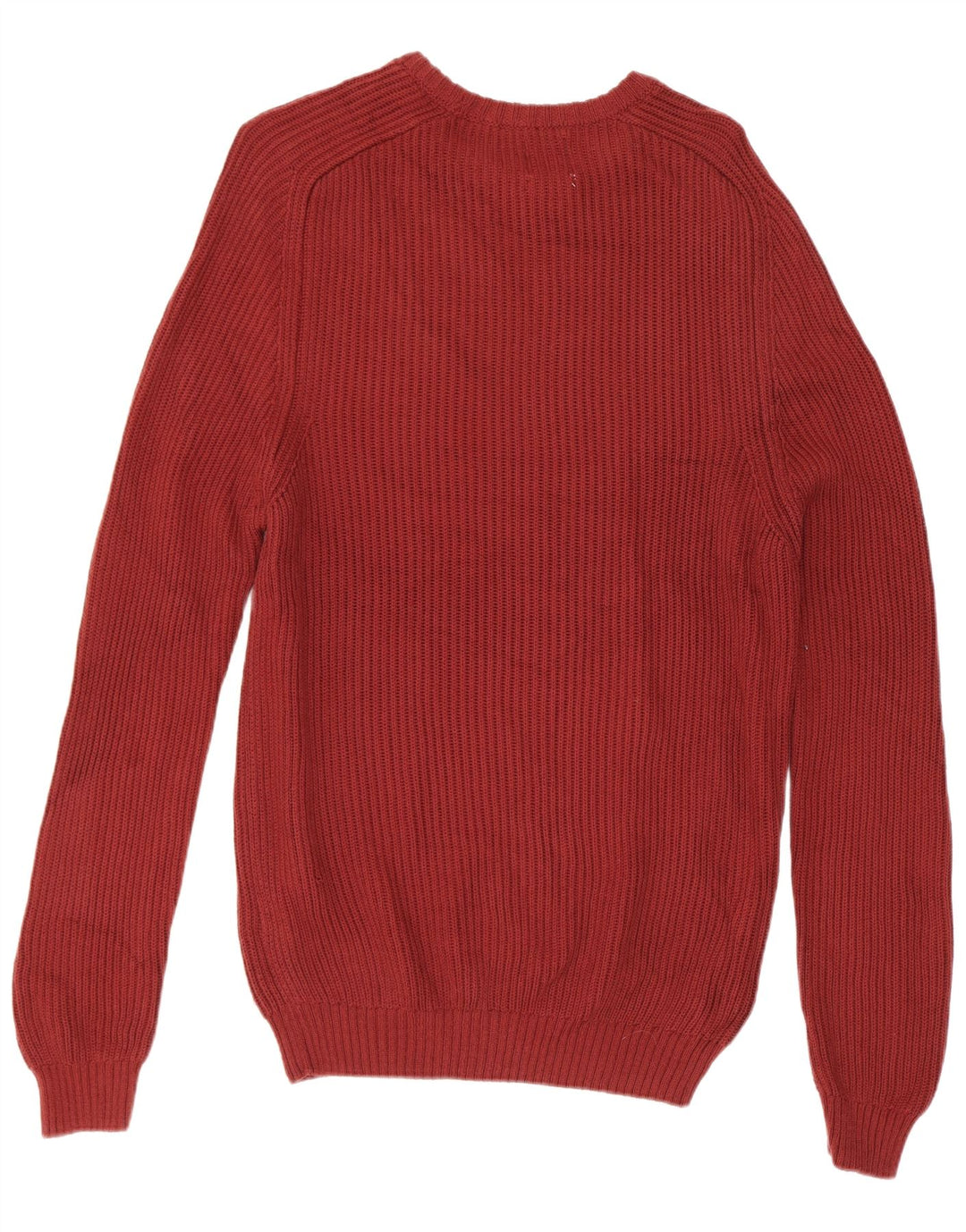 Zara Herren-Pullover mit U-Boot-Ausschnitt, mittelgroße burgunderfarbene Baumwolle