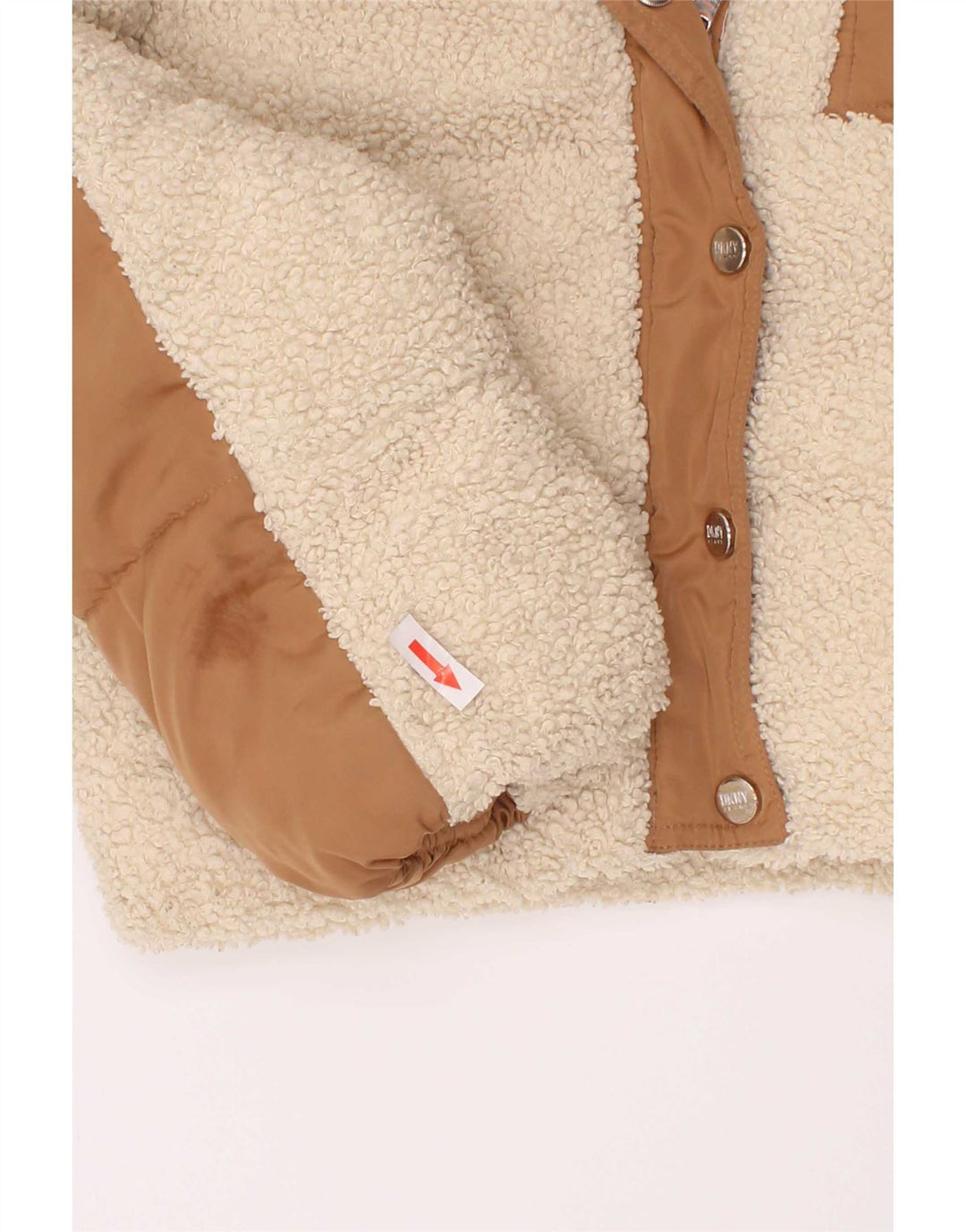 Dkny Wattierte Jacke mit Kapuze für Mädchen, 5–6 Jahre, braunes Colourblock-Polyester