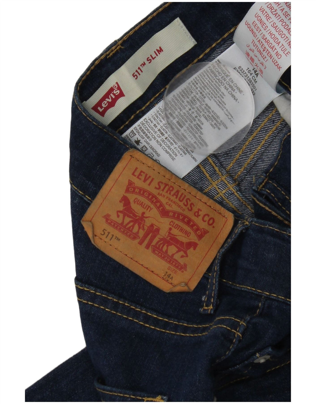 Levi's Jungen 511 Slim Jeans 13–14 Jahre W28 L30 Blaue Baumwolle