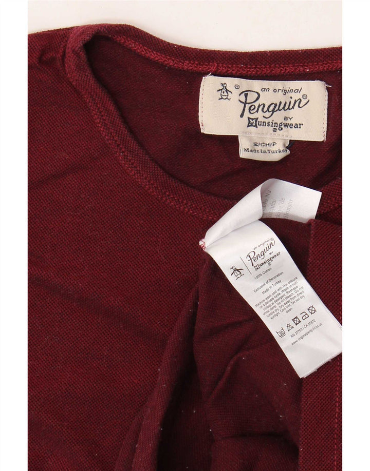 Penguin Herren-T-Shirt aus Baumwolle, Größe S, Burgunderrot