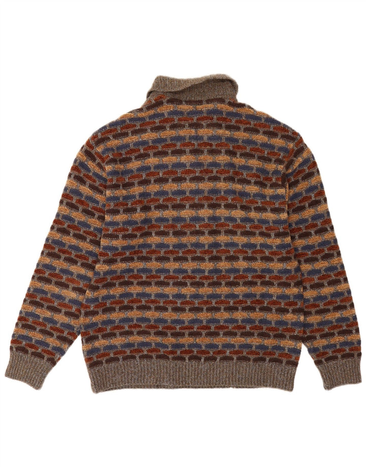 Bramante Herren-Pullover mit Polokragen, große, mehrfarbige, geometrische Wolle