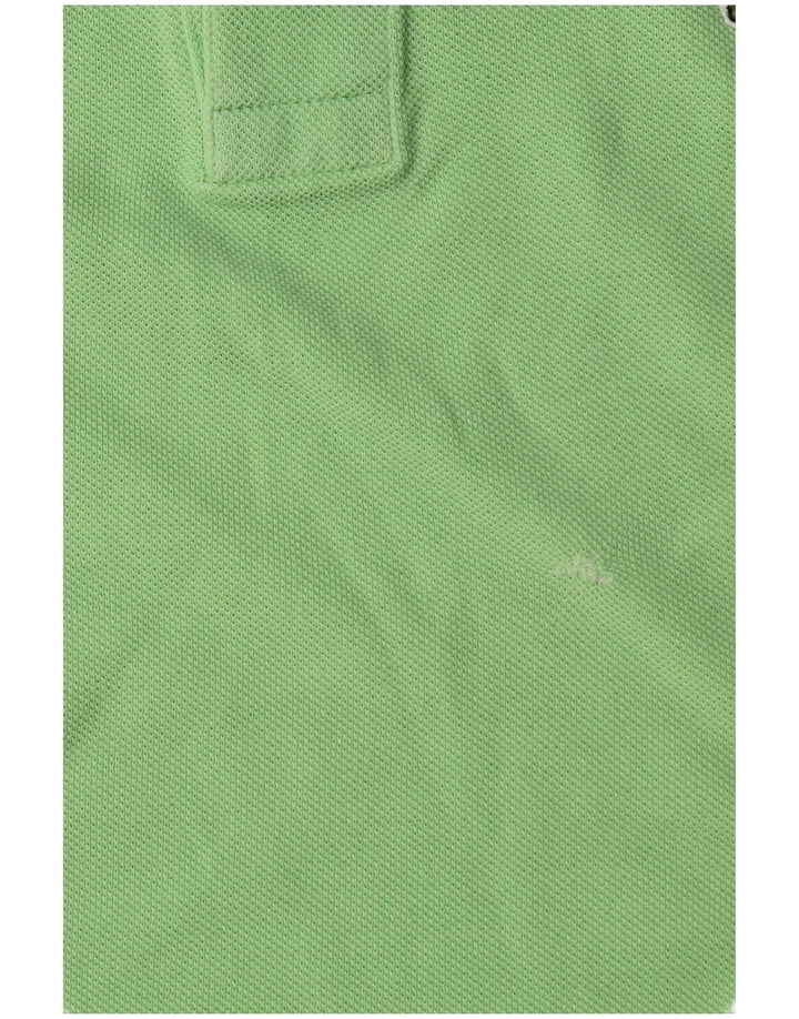 LACOSTE Mens Polo Shirt Size 3 Small Green Cotton