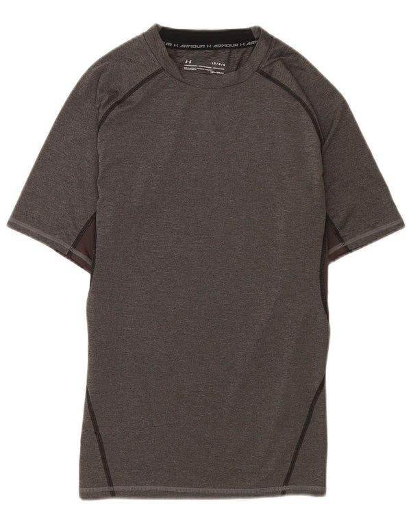 Under Armour Herren Heat Gear T-Shirt Top Large Grau Farbblock
