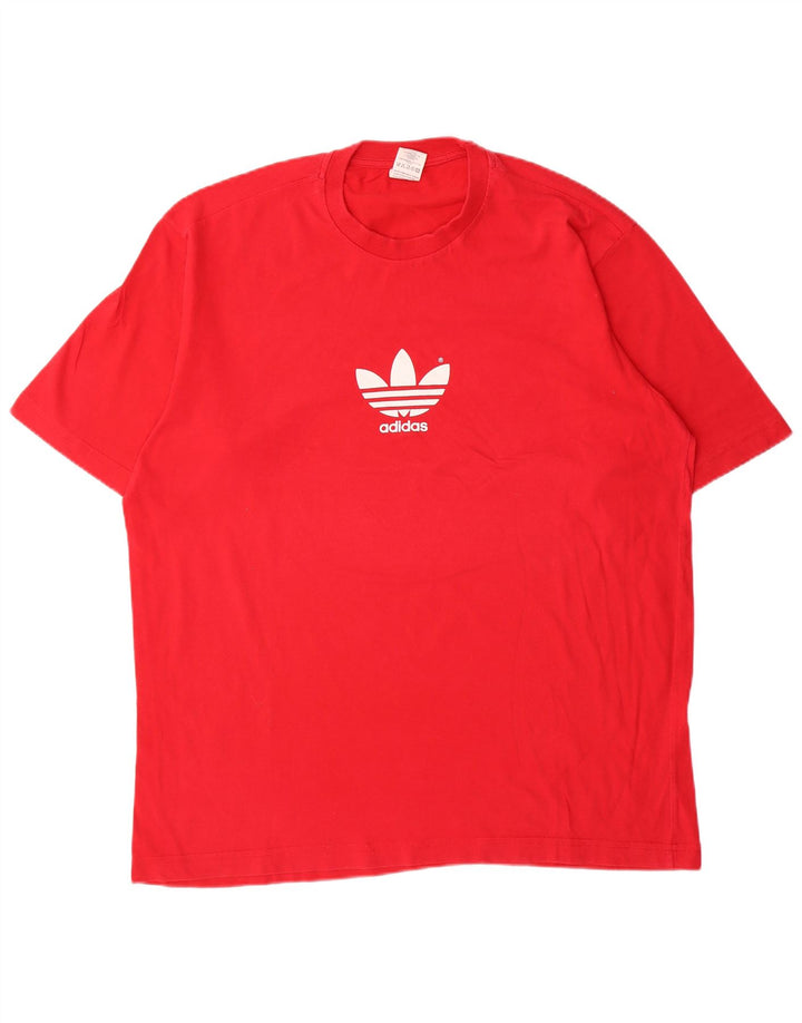 Adidas Herren Grafik T-Shirt Top Große rote Baumwolle