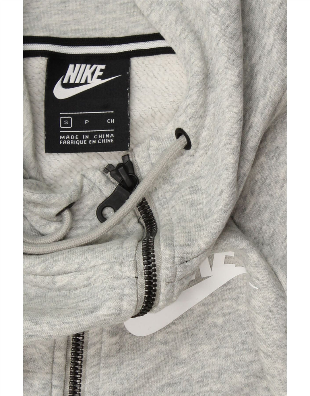 NIKE Mens Zip Hoodie Sweater Small Grey Flecked Cotton Vintage Nike and Second-Hand Nike from Messina Hembry 