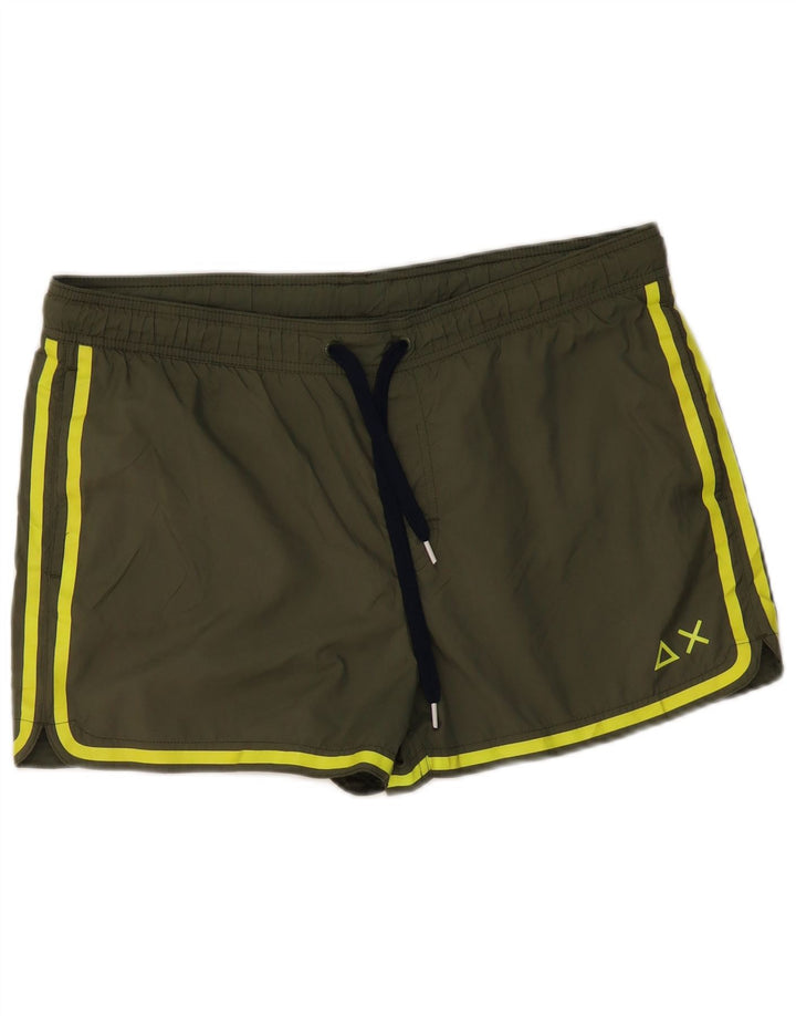 SUN68 Herren-Badeshorts, groß, Khaki, Polyester