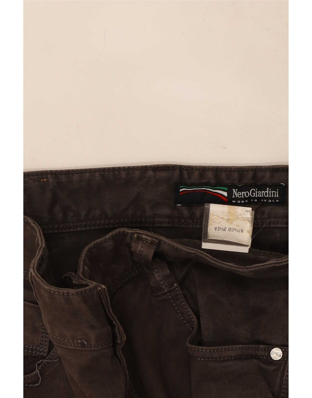 Nero Giardini Herren Straight Jeans W34 L35 Braune Baumwolle