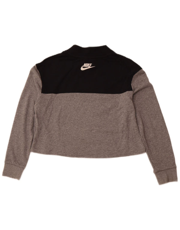 NIKE Mädchen Crop Standard Fit Sweatshirt Pullover 13–14 Jahre XL Grau