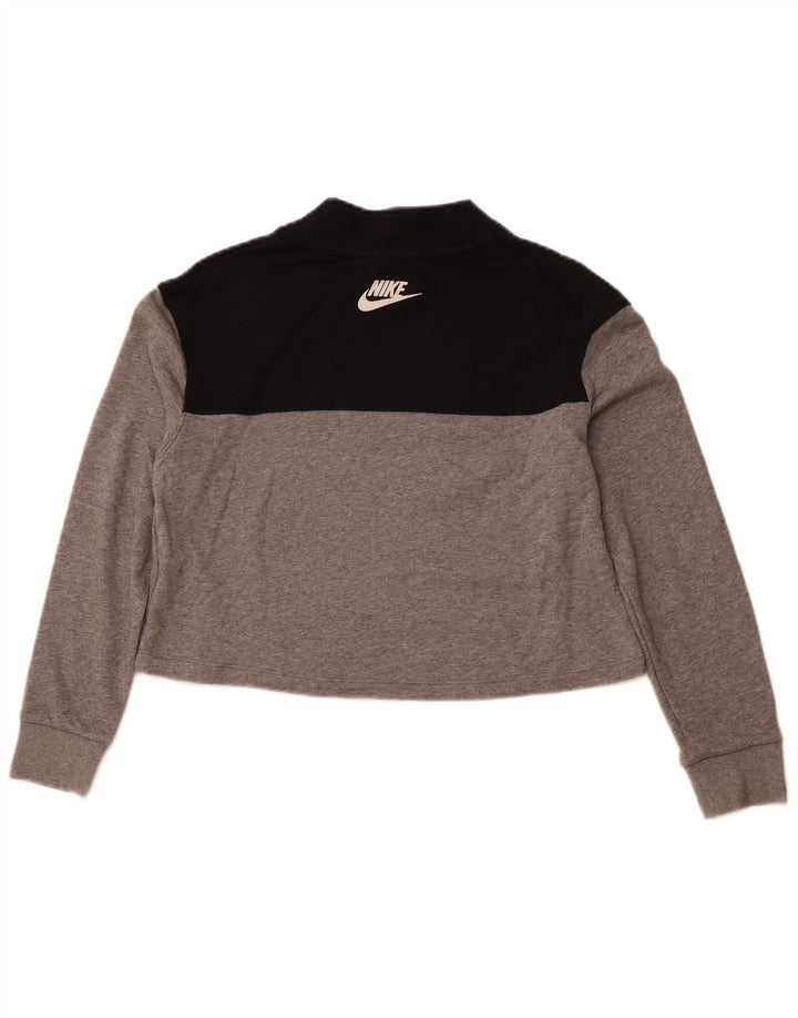 NIKE Mädchen Crop Standard Fit Sweatshirt Pullover 13–14 Jahre XL Grau