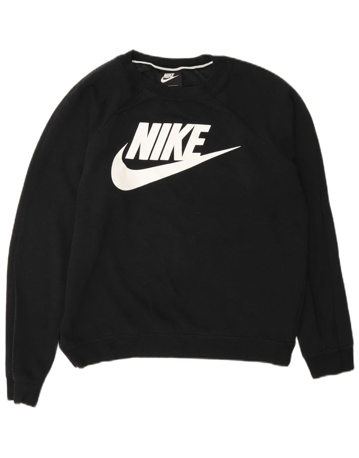 Nike Womens Graphic Oversized Sweatshirt Pullover UK 10 Small Graue Baumwolle