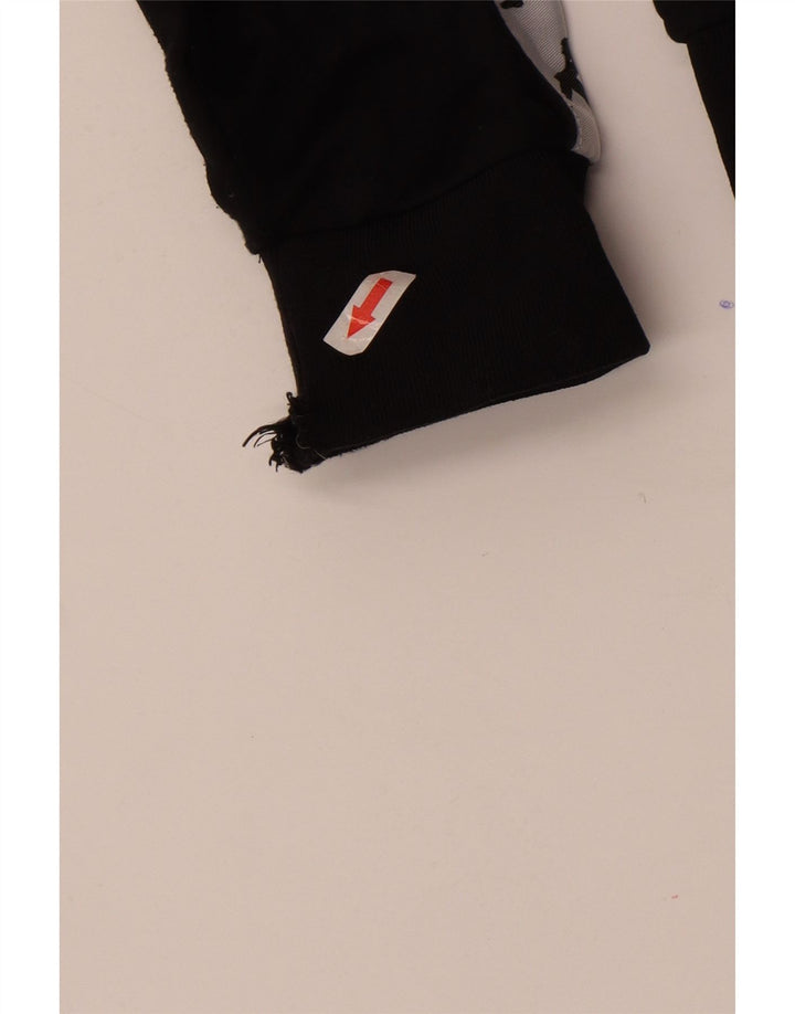 Kappa Herren-Trainingsanzugoberteil mit Grafik, groß, schwarzes Farbblock-Polyester