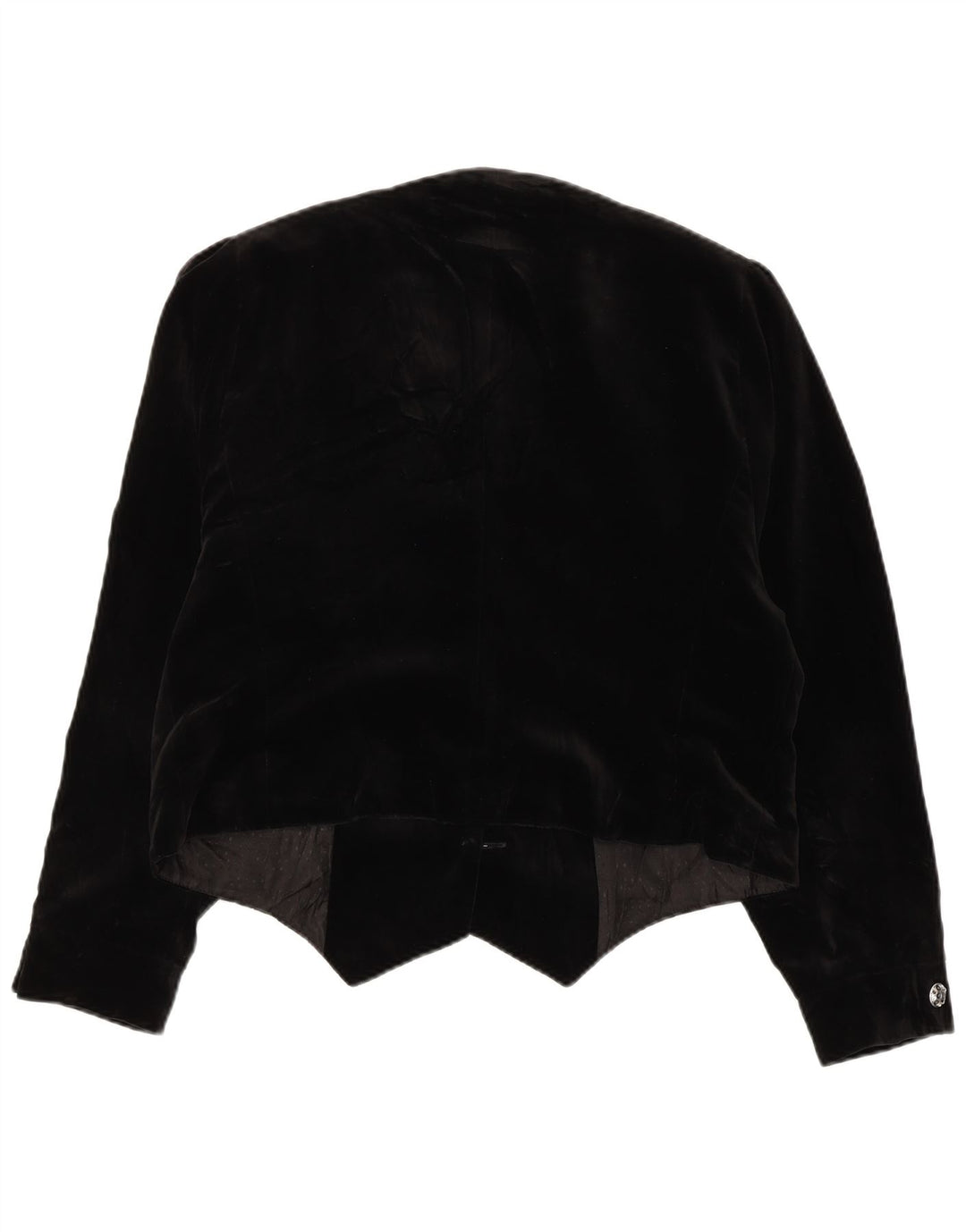 HAMMERSCHMID Damen Samt-Blazerjacke mit 3 Knöpfen, EU 42, große schwarze Baumwolle