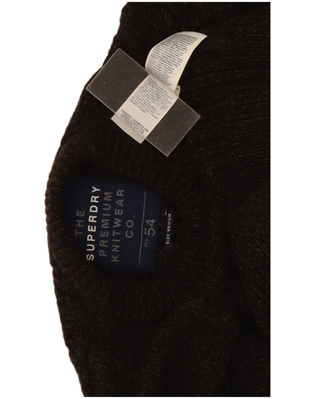 Superdry Herren-Pullover mit Rundhalsausschnitt, Mittelbraun geflecktes Acryl