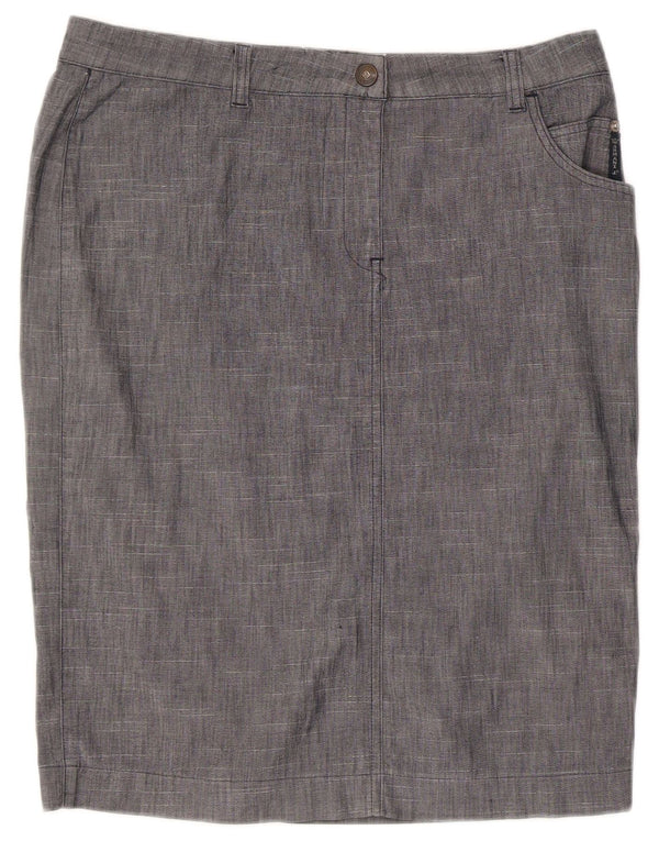 Armani Damen gerader Rock IT 46 Large W32 Graue Baumwolle