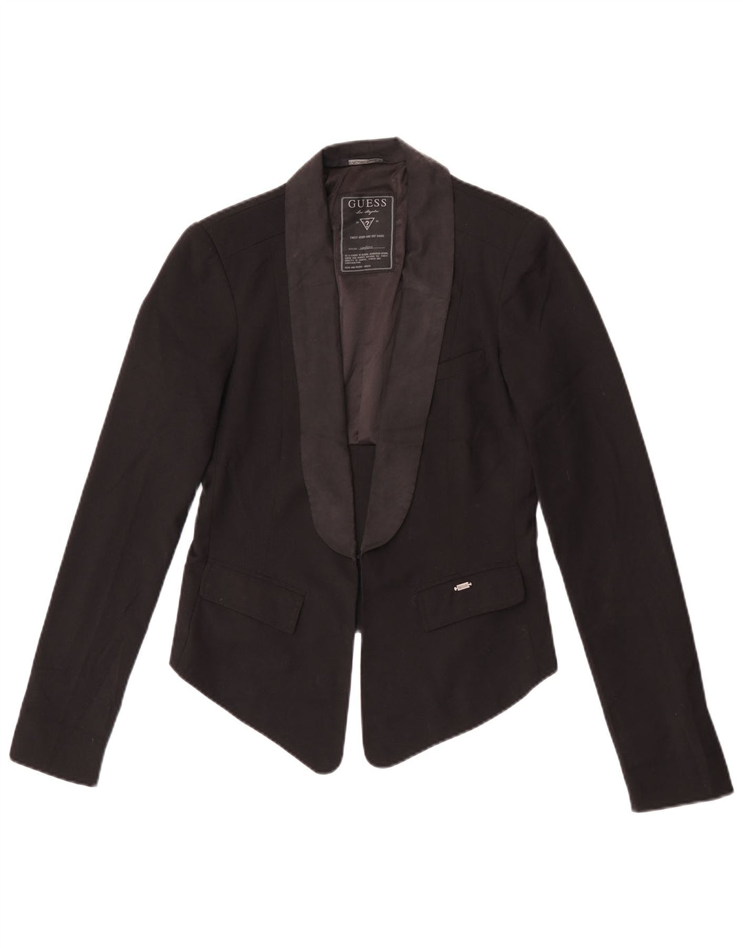 Guess Damen Crop Blazer Jacke UK 12 Mittelschwarzes Polyester