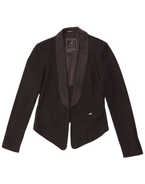Guess Damen Crop Blazer Jacke UK 12 Mittelschwarzes Polyester