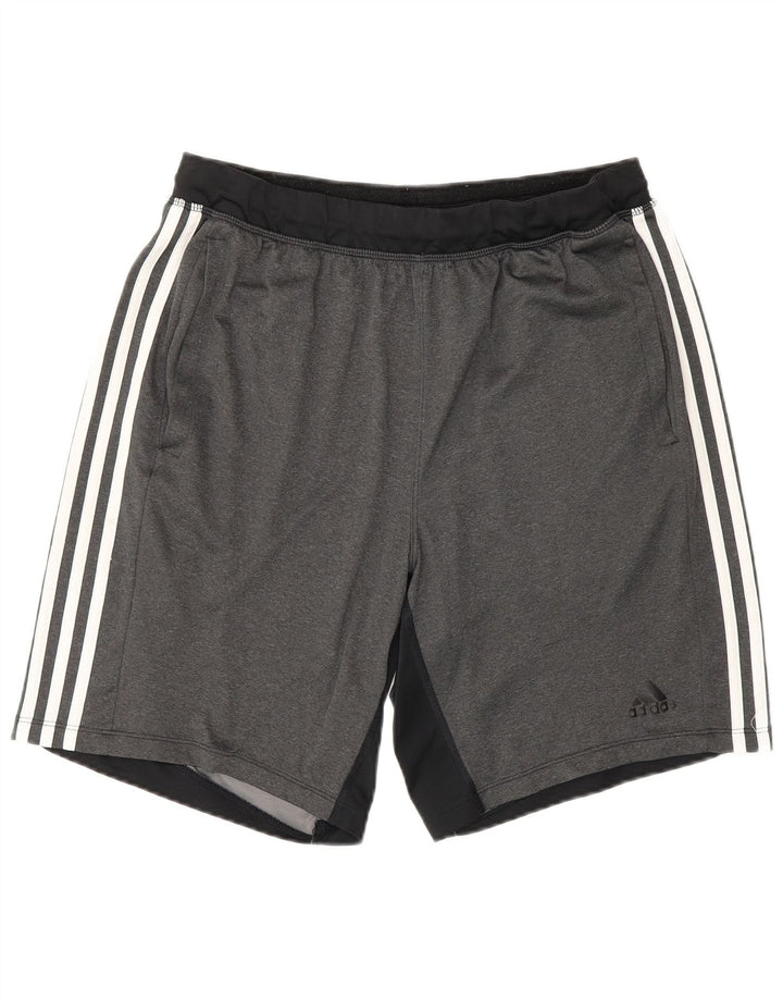 Adidas Herren Climalite Sportshorts, großes graues Colourblock-Polyester