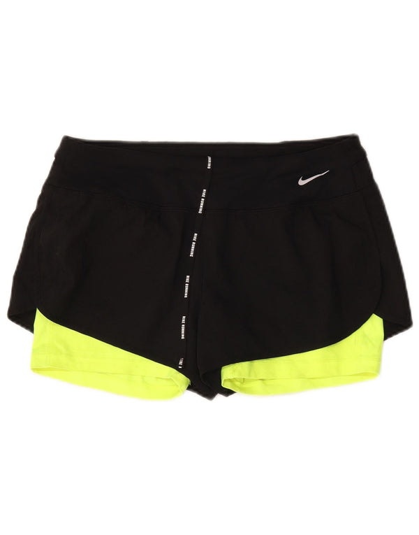 Nike Damen Dri Fit Sport Shorts UK14 Mittelschwarz Farbblock