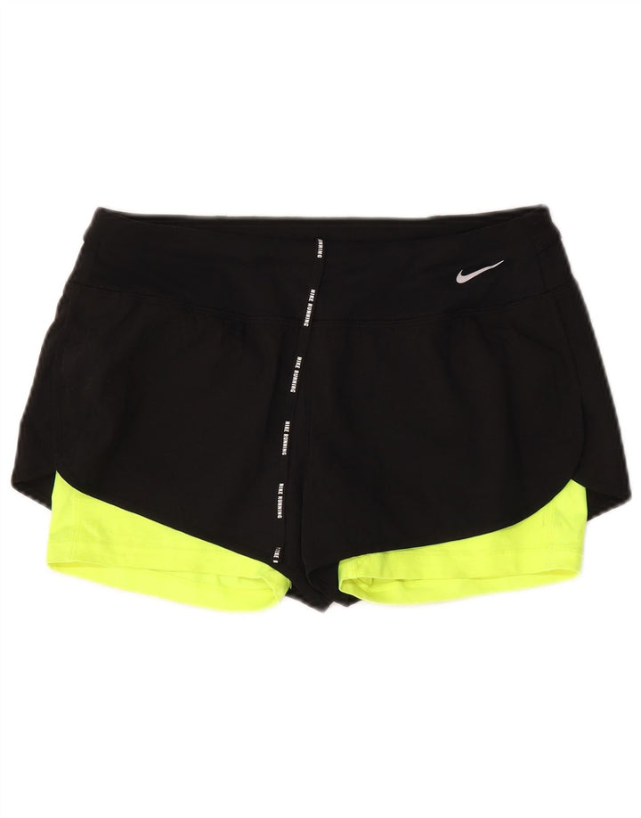 Nike Damen Dri Fit Sport Shorts UK14 Mittelschwarz Farbblock
